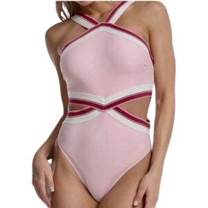 Juicy Couture Women's Pink One Piece Monokini w/ Elastic  Cutouts Swimsuit